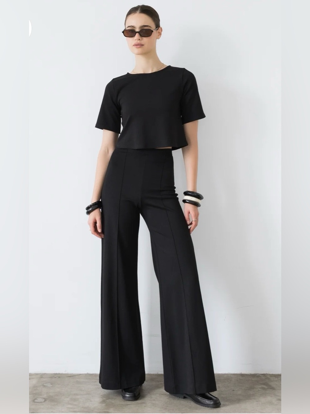 Ripley Rader Wide-Leg Pintuck Wide Band Pants: NWT